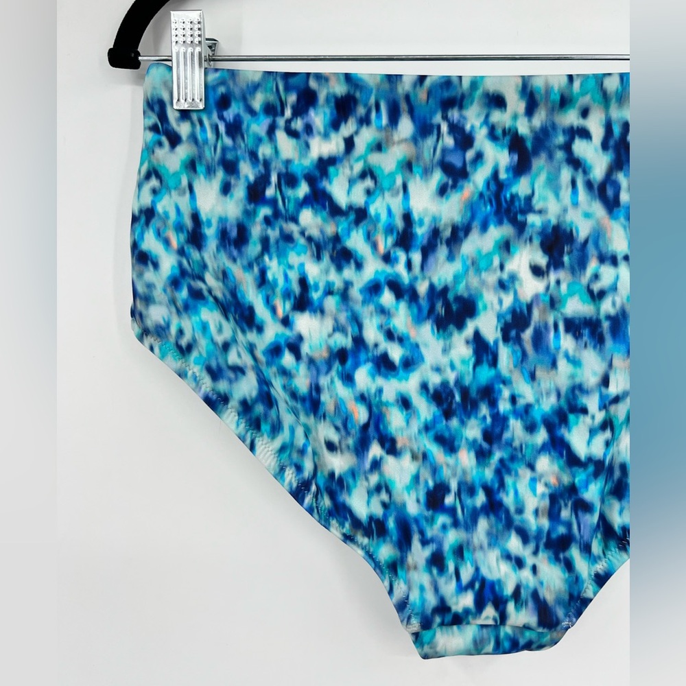 🆕 NWOT Athleta High Waist Swim Bottom Bikini Dark Lapis Blue Print Size Medium - Picture 9 of 14
